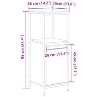 Badkamerkast met planken 36x35x95 cm gerookt eiken - thumbnail
