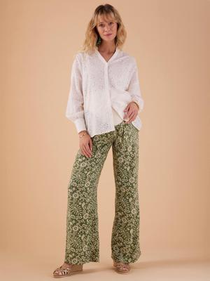 Soepele zwangerschapsbroek met bloemmotief ENVIE DE FRAISE groen Soepele zwangerschapsbroek met bloemmotief ENVIE DE FRAISE groen