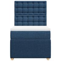 Boxspring met matras stof blauw 80x200 cm - thumbnail