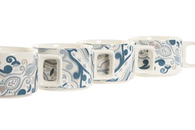 Set van koffiekopjes Home ESPRIT Beige Grijs Roze Lila Metaal Bamboe Dolomite 260 ml Set van koffiekopjes Home ESPRIT Beige Grijs Roze Lila Metaal Bamboe Dolomite 260 ml