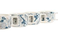 Set van koffiekopjes Home ESPRIT Beige Grijs Roze Lila Metaal Bamboe Dolomite 260 ml - thumbnail