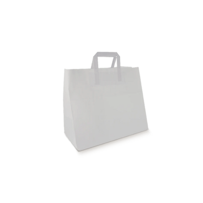 Papieren tassen Groot wit 32+16x27cm BIO