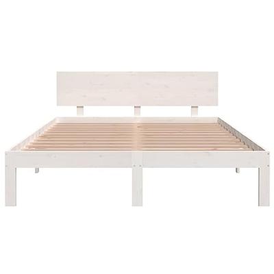 Bedframe massief grenenhout wit 140x200 cm