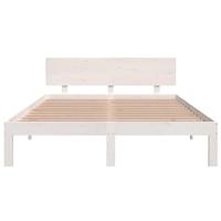 Bedframe massief grenenhout wit 140x200 cm - thumbnail