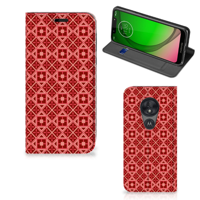 Motorola Moto G7 Play Hoesje met Magneet Batik Rood - thumbnail