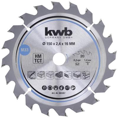 kwb 583357 Hardmetaal-cirkelzaagblad 150 x 16 mm 1 stuk(s) kwb 583357 Hardmetaal-cirkelzaagblad 150 x 16 mm 1 stuk(s)