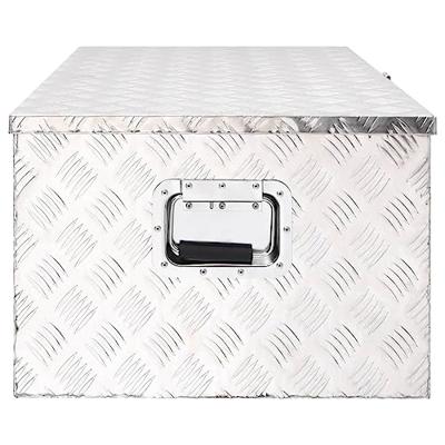 VidaXL Opbergbox 100x55x37 cm aluminium zilverkleurig VidaXL Opbergbox 100x55x37 cm aluminium zilverkleurig