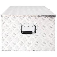 Opbergbox 100x55x37 cm aluminium zilverkleurig - thumbnail