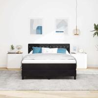 Boxspringbed met Matras met matras Zwart 160 x 200 cm Stof - thumbnail