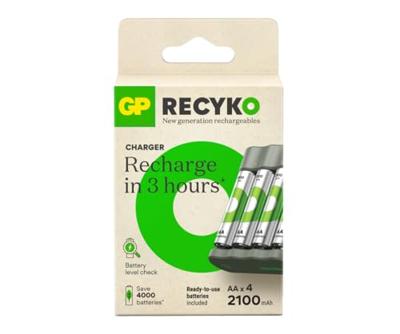 GP ReCyko AA 4x 2100 mAh USB batterijlader + 4 ReCyko 2100 mAh batterijen - thumbnail