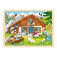 Goki houten legpuzzel in de alpen, 96st. - thumbnail