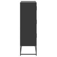Dressoir 68,5x38,5x123,5 cm staal zwart - thumbnail