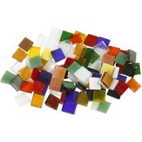 Creativ Company Glas mozaiek tegels, afm 10x10 mm, dikte 3 mm, ca. 700 stuk, 454 gr/ 1 doos - thumbnail