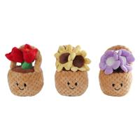 Take Me Home plant pluche bloemenmand 3ass kleur 18 cm - thumbnail