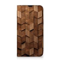 Book Wallet Case voor iPhone 13 Wooden Cubes - thumbnail