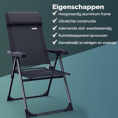 Tuinstoel Aluminium met Hoge Rugleuning Antraciet Set van 2 stuks