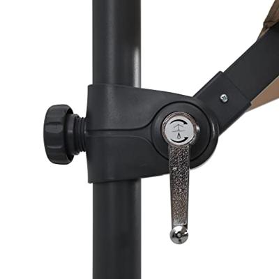 VidaXL Zweefparasol met led en stalen paal 250x250 cm taupe