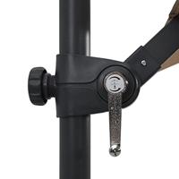 VidaXL Zweefparasol met led en stalen paal 250x250 cm taupe - thumbnail