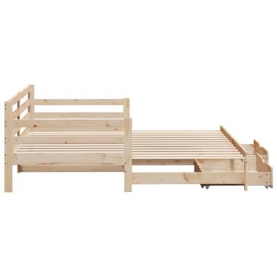 Slaapbank met onderschuifbed en lades zonder matras 80x200 cm - thumbnail