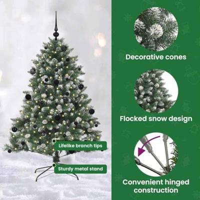 VidaXL Kunstkerstboom met 150 led groen 150 cm pvc en plastic en staal