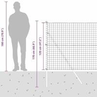 VidaXL Hek met paal grijs 1,2 x 10 m staal en pvc - thumbnail