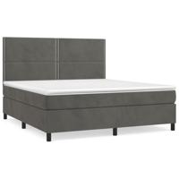 Boxspring met matras fluweel donkergrijs 160x200 cm - thumbnail