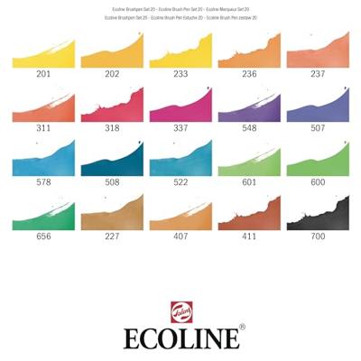 Bruynzeel Ecoline brush pen set landschappen, 20 kleuren
