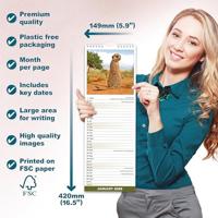 Meerkats Slim Calendar 2026 Cute Slimline Calendar - 12 Month - thumbnail