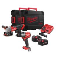 Milwaukee M18 FUEL™ FPP2E3-502X Powerpack M18 FPD3 + M18 FSAG125X 18V 5.0Ah in HD Box - 4933492516 - thumbnail