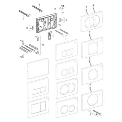 Geberit bedieningspaneel Delta 25 voor UP100 inbouwreservoirs 24,6x16,4x3,1cm glanzend wit