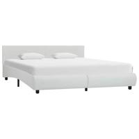 Bedframe met LED kunstleer wit 160x200 cm - thumbnail