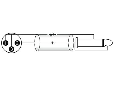 Omnitronic 3022519C XLR Adapterkabel [1x XLR-stekker 3-polig - 1x Jackplug male 6,3 mm (mono)] 5.00 m Zwart - thumbnail