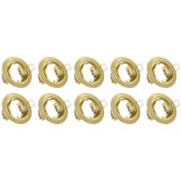 Spot Armatuur 10 Pack - Trion - GU10 Inbouwspot - Rond - Goud - Aluminium - Kantelbaar Ø83mm - thumbnail