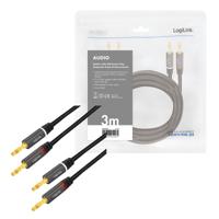 LogiLink CA1210 Audio Aansluitkabel 3.0 m Zwart Afgeschermd, Kleurcodering - thumbnail