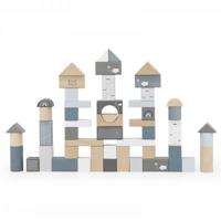 Label Label Houten blokken 50 stuks blauw - thumbnail