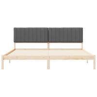 Bedframe met Gevoerd Hoofdgedeelte Donkergrijs 200 x 200 cm - thumbnail