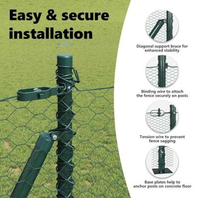 VidaXL Afrasteringspaal groen 10 x 1 m (36 mm gaas) staal en pvc