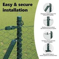 VidaXL Afrasteringspaal groen 10 x 1 m (36 mm gaas) staal en pvc - thumbnail