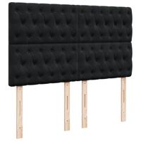 Boxspring met matras fluweel zwart 160x200 cm - thumbnail