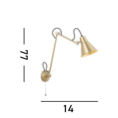 Searchlight Uitklapbare wandlampSwing Arm goud - 7403PB