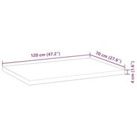 Tafelblad rechthoekig 120x70x4 cm massief acaciahout - thumbnail