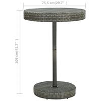 Tuintafel 75,5x106 cm poly rattan grijs - thumbnail