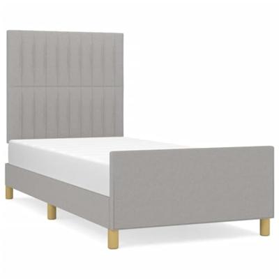 Bedframe zonder matras 80x200 cm stof lichtgrijs