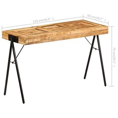 Schrijftafel 118x50x75 cm massief mangohout
