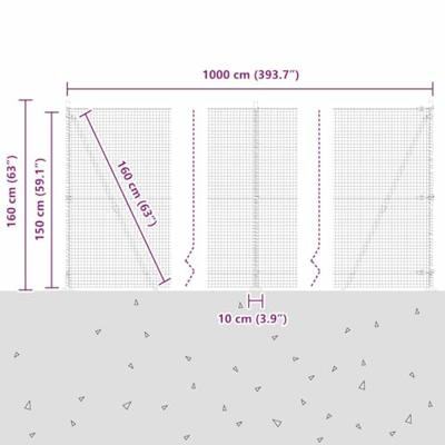 VidaXL Afrasteringspaal grijs 10 x 1,5 m (25 x 25 mm gaas) staal VidaXL Afrasteringspaal grijs 10 x 1,5 m (25 x 25 mm gaas) staal