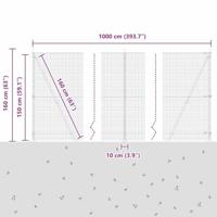 VidaXL Afrasteringspaal zilver 10 x 1,5 m (25 x 25 mm gaas) staal - thumbnail