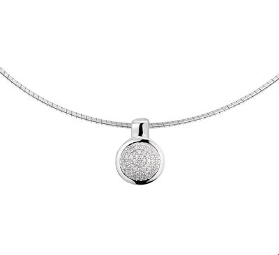 TFT Zilveren Ketting Rondje Zirkonia 1,5 mm x 42 + 3 cm