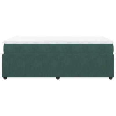 Boxspring met matras fluweel donkergroen 120x200 cm - thumbnail