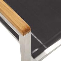 Tuinstoelen 4 st textileen en roestvrij staal grijs - thumbnail