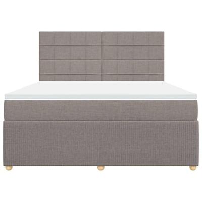 Boxspring met matras stof taupe 180x200 cm